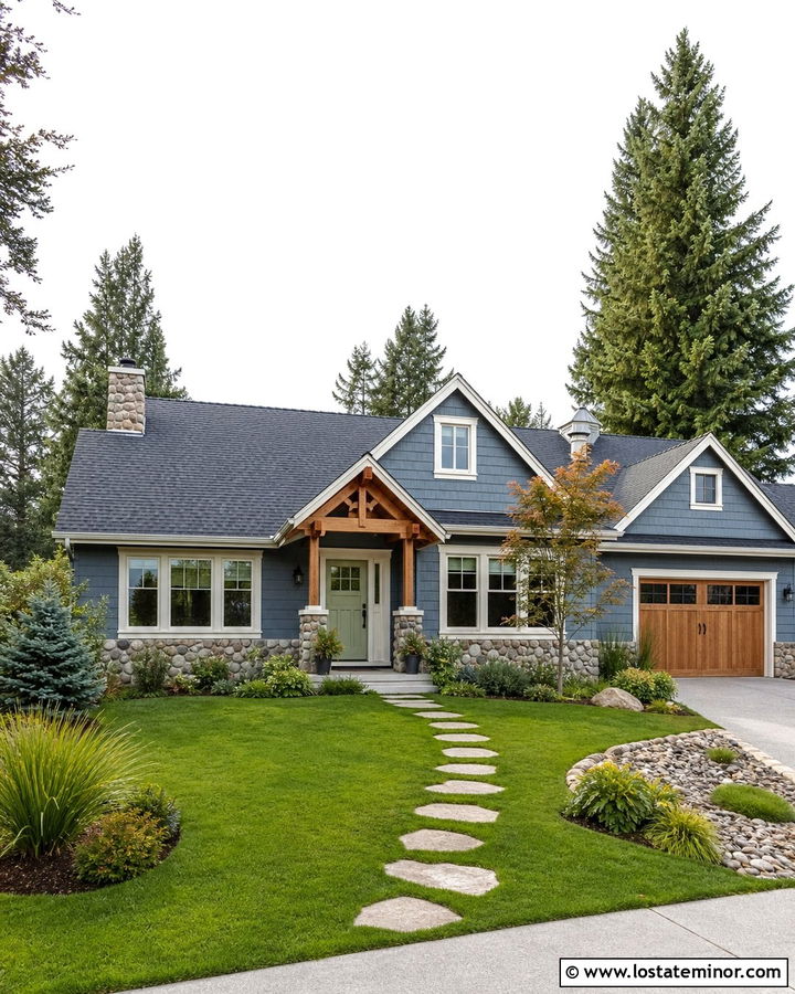 Slate Blue Ranch With Sage Green Dutch Door - 30 Slate Blue House Design With Dutch Door Ideas