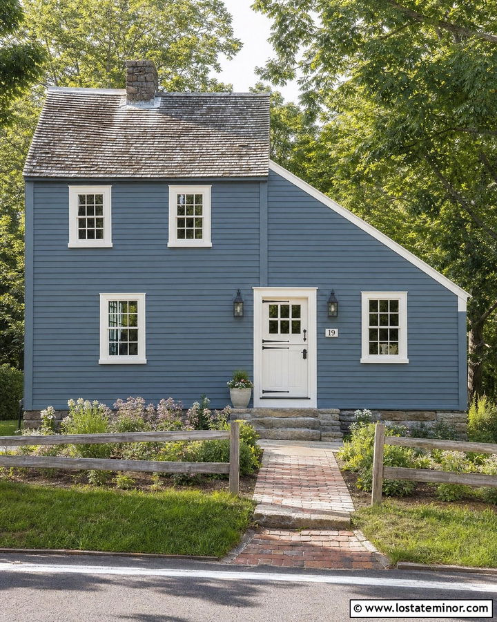 Slate Blue Saltbox With White Dutch Door - 30 Slate Blue House Design With Dutch Door Ideas