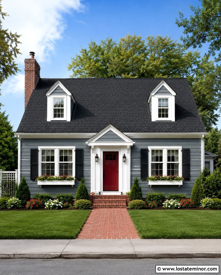 Slate Gray Cape Cod With Black Shingles - 30 Slate Grey House Design With Shingles Ideas