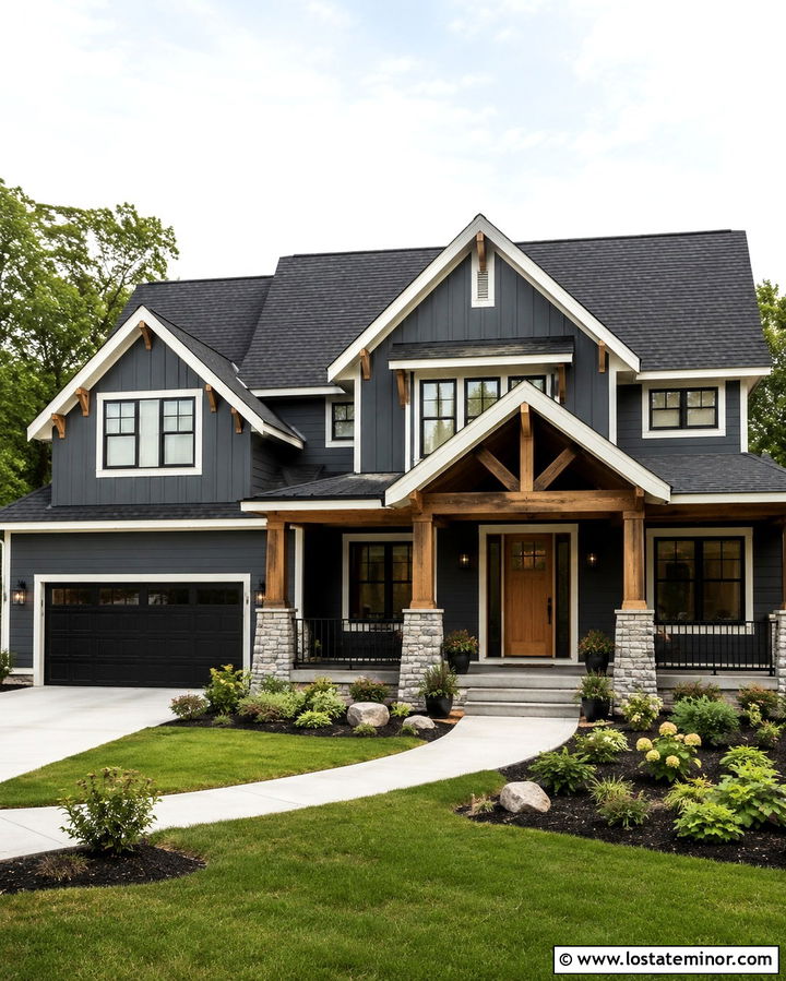 Slate Gray House With Black Shingles - 30 Slate Grey House Design With Shingles Ideas