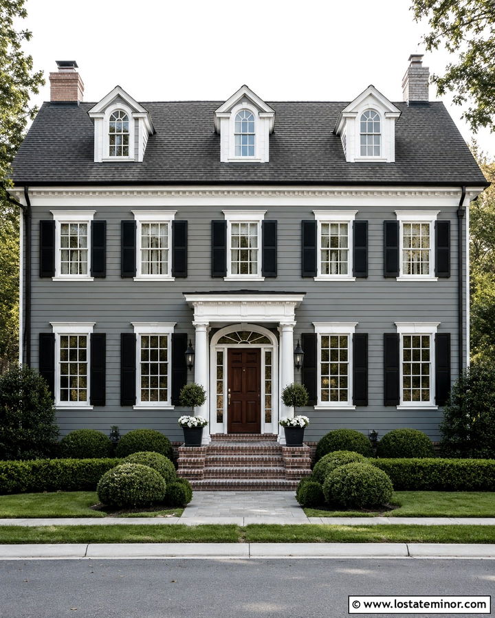 Slate Gray House With Black Shutters - 30 Slate Grey House Design With Shingles Ideas