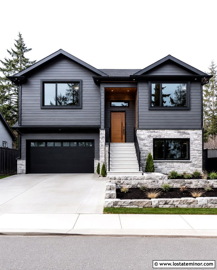 Slate Gray House With Black Trim - 30 Slate Grey House Design With Shingles Ideas