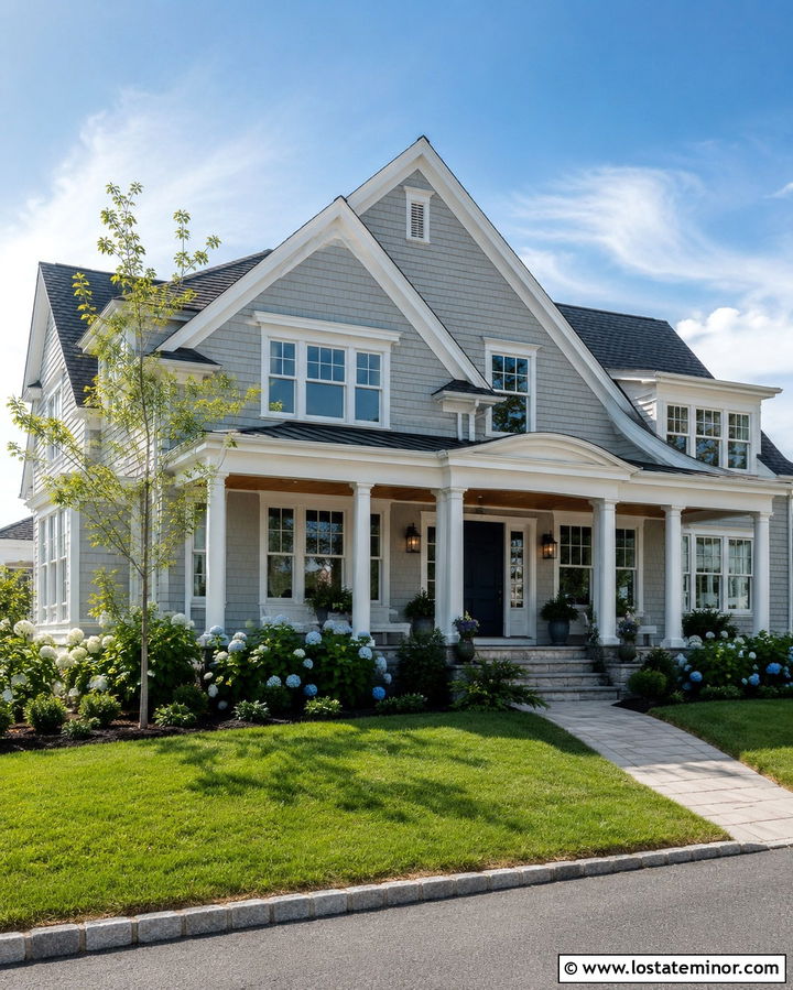 Slate Gray House With Blue Shingles - 30 Slate Grey House Design With Shingles Ideas