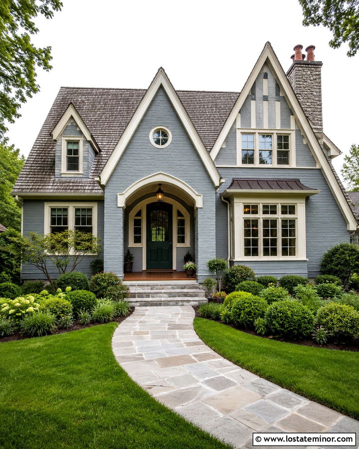 Slate Gray House With Cream Trim - 30 Slate Grey House Design With Shingles Ideas