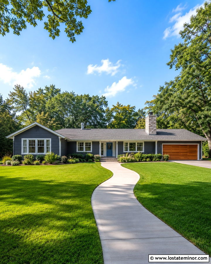 Slate Gray Ranch With Light Gray Shingles - 30 Slate Grey House Design With Shingles Ideas