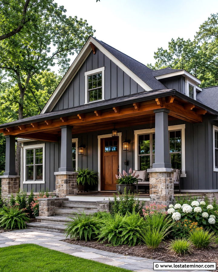 Slate Grey Board And Batten Bungalow - 30 Slate Grey House Design With Board and Batten Ideas