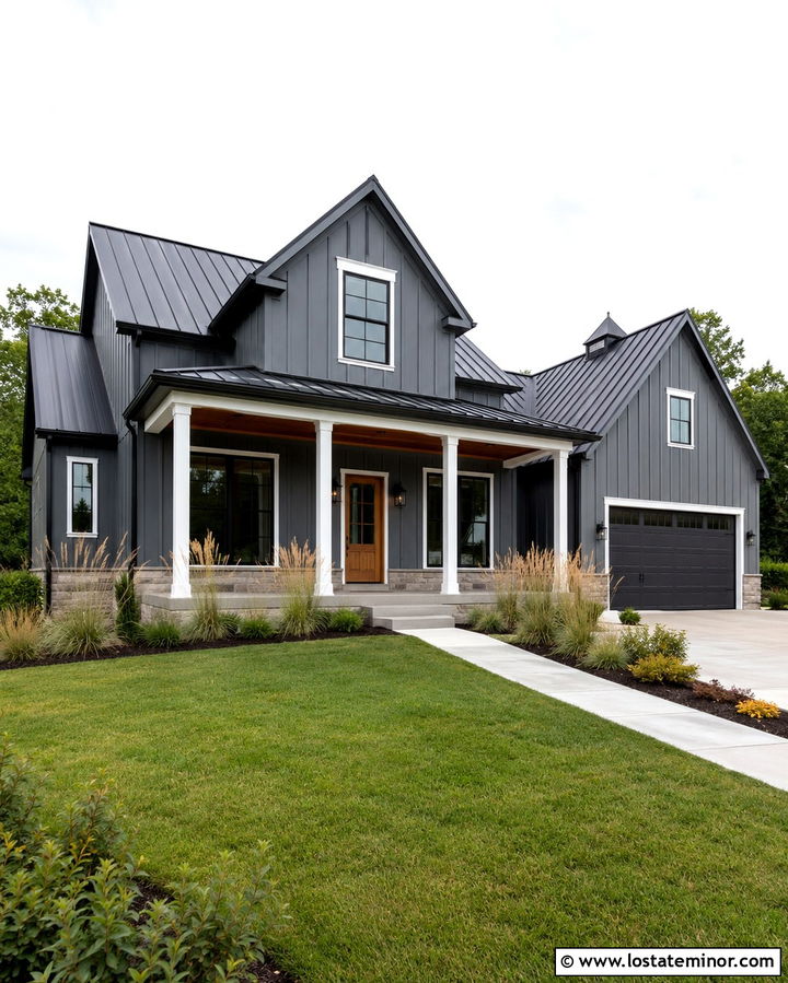 Slate Grey Board And Batten Siding - 30 Slate Grey House Design With Siding Ideas