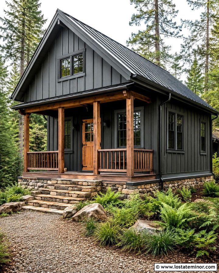 Slate Grey Cabin With Cedar Dutch Door - 30 Slate Grey House Design With Dutch Door Ideas