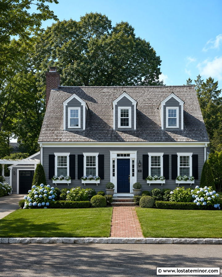 Slate Grey Cape Cod With Matching Dormers - 30 Slate Grey House Design With Dormers Ideas