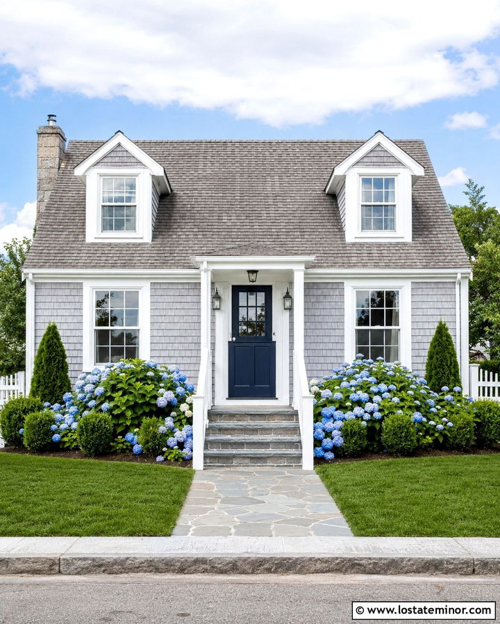 Slate Grey Cape Cod With Navy Dutch Door - 30 Slate Grey House Design With Dutch Door Ideas