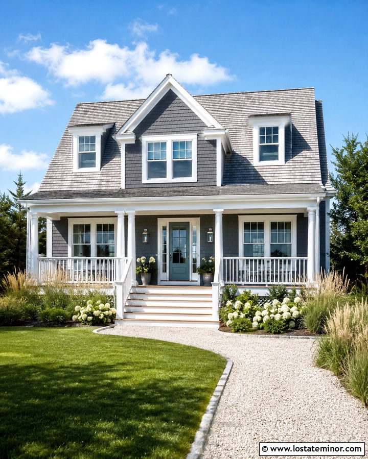 Slate Grey Coastal House With White Accents - 30 Slate Grey House Design With Accents Ideas