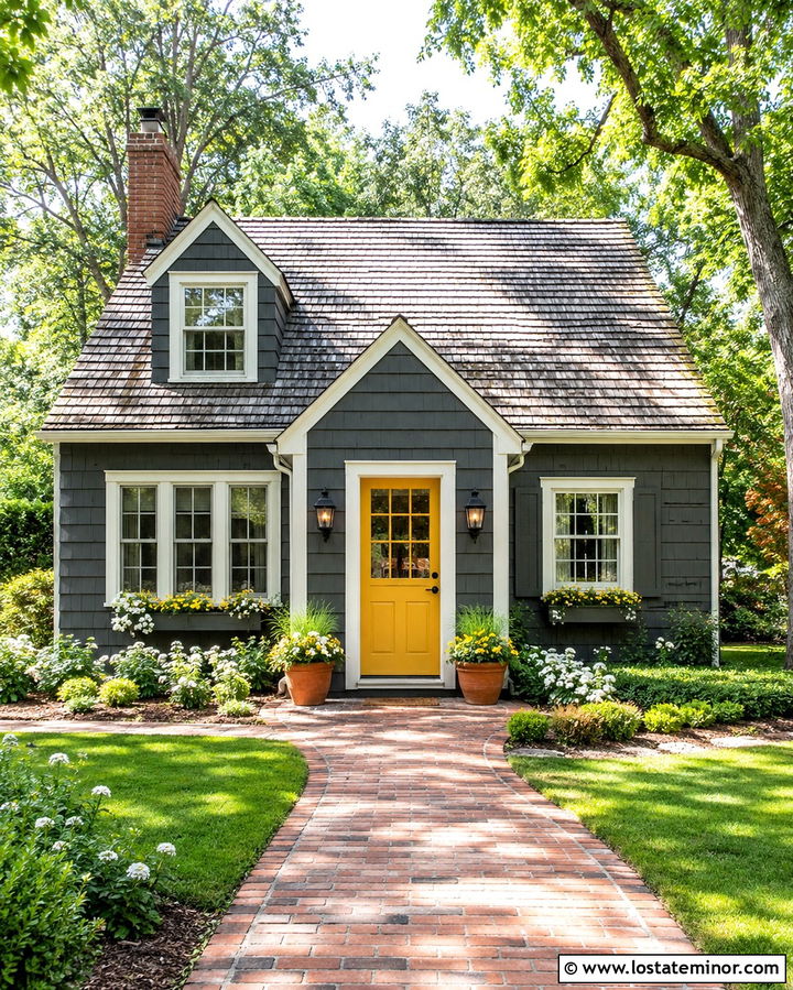 Slate Grey Cottage With Yellow Dutch Door - 30 Slate Grey House Design With Dutch Door Ideas
