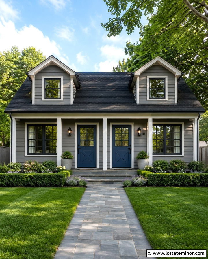 Slate Grey Duplex With Matching Dutch Doors - 30 Slate Grey House Design With Dutch Door Ideas