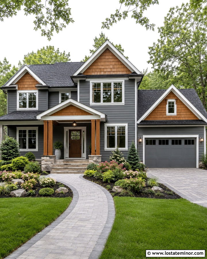 Slate Grey House With A Charcoal Roof And Cedar Shakes - 30 Slate Grey House Design With Cedar Shake Ideas