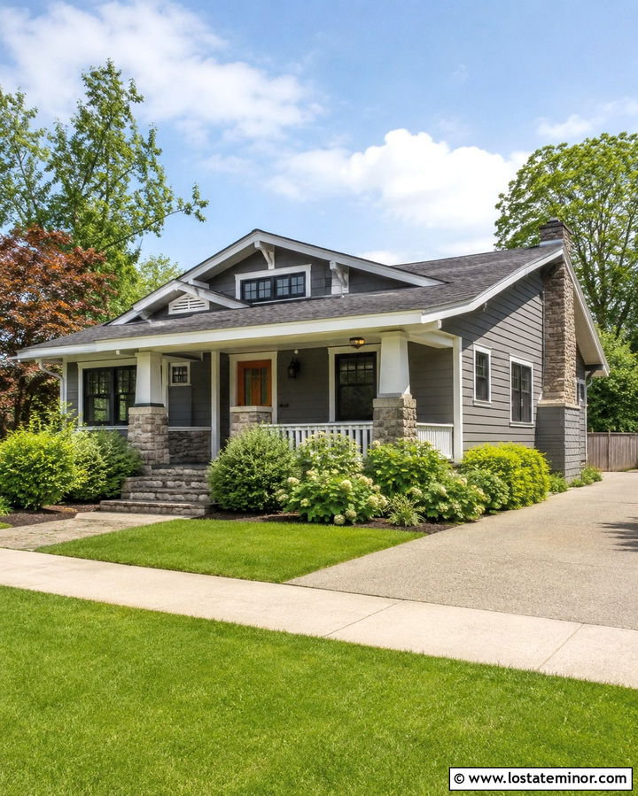 Slate Grey House With Black Full View Storm Door - 30 Slate Grey House Design With Storm Door Ideas