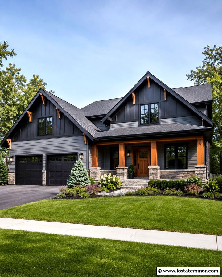 Slate Grey House With Black Gables - 30 Slate Grey House Design With Gables Ideas
