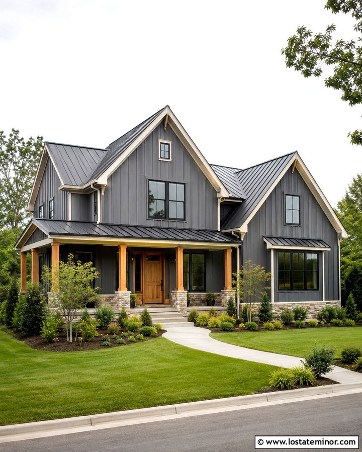 Slate Grey House With Black Metal Roof - 30 Slate Grey House Design With Roof Ideas