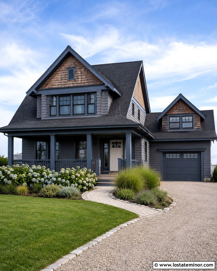 Slate Grey House With Blue Grey Trim - 30 Slate Grey House Design With Trim Ideas