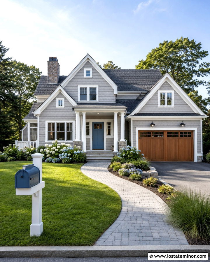 Slate Grey House With Blue Mailbox - 30 Slate Grey House Design With Mailbox Ideas