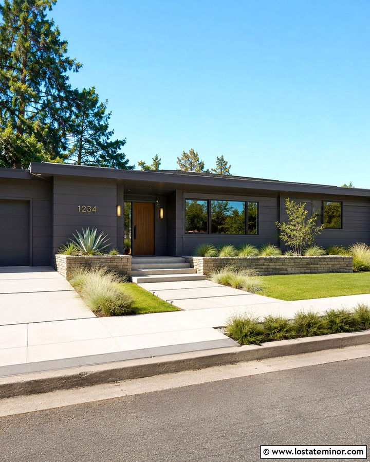 Slate Grey House With Brass Address Numbers - 30 Slate Grey House Design With House Numbers Ideas