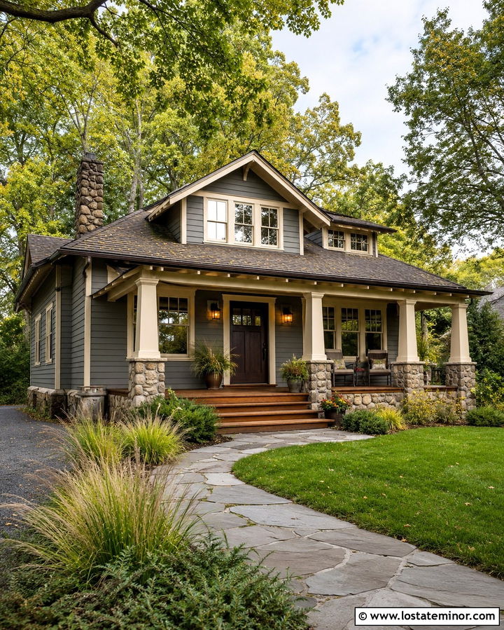 Slate Grey House With Bronze Storm Door - 30 Slate Grey House Design With Storm Door Ideas