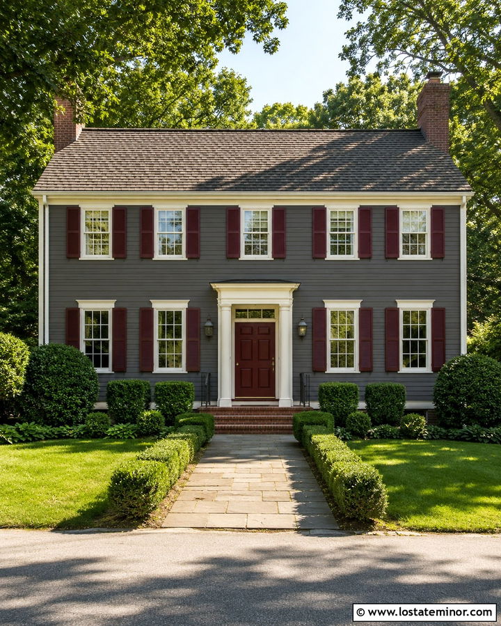 Slate Grey House With Burgundy Accents - 30 Slate Grey House Design With Accents Ideas
