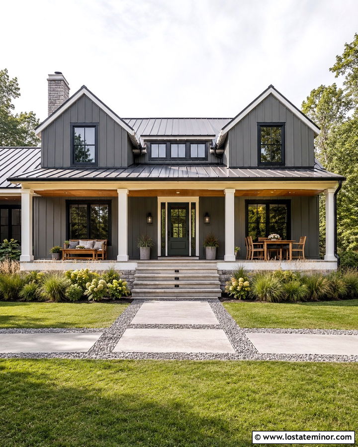 Slate Grey House With Charcoal Storm Door - 30 Slate Grey House Design With Storm Door Ideas