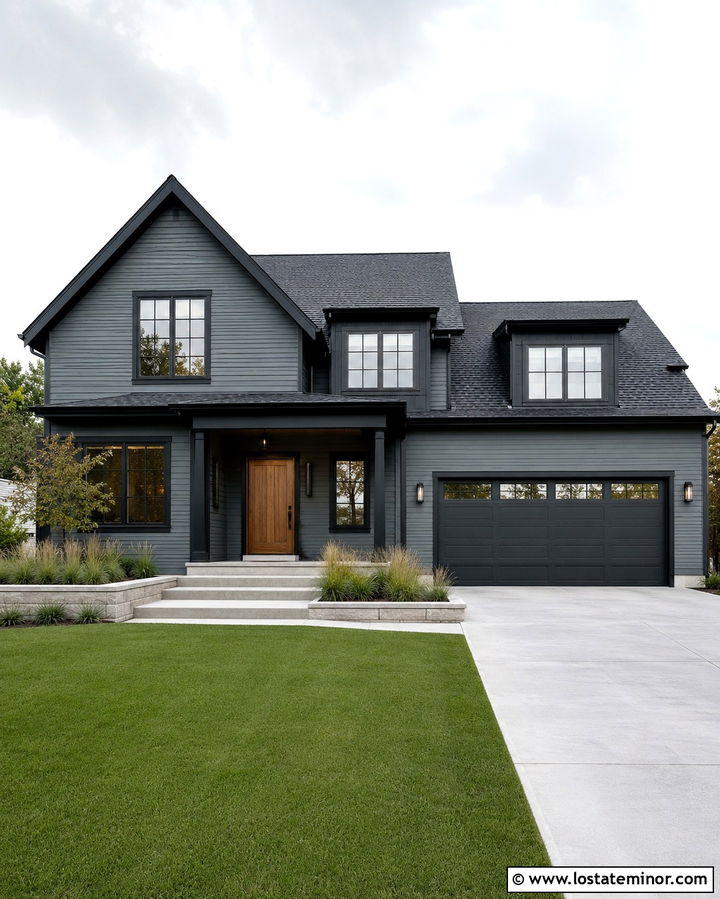 Slate Grey House With Charcoal Trim - 30 Slate Grey House Design With Dormers Ideas