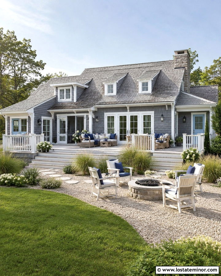 Slate Grey House With Coastal Backyard - 30 Slate Grey House Design With Backyard Ideas