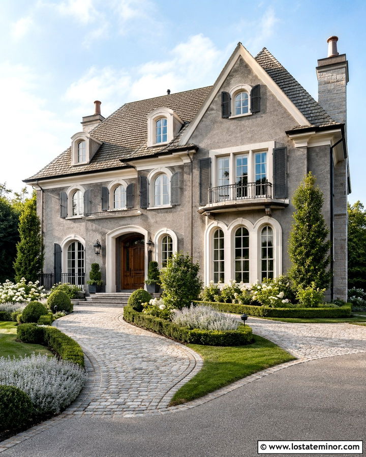 Slate Grey House With Cobblestone Walkway - 30 Slate Grey House Design With Walkway Ideas