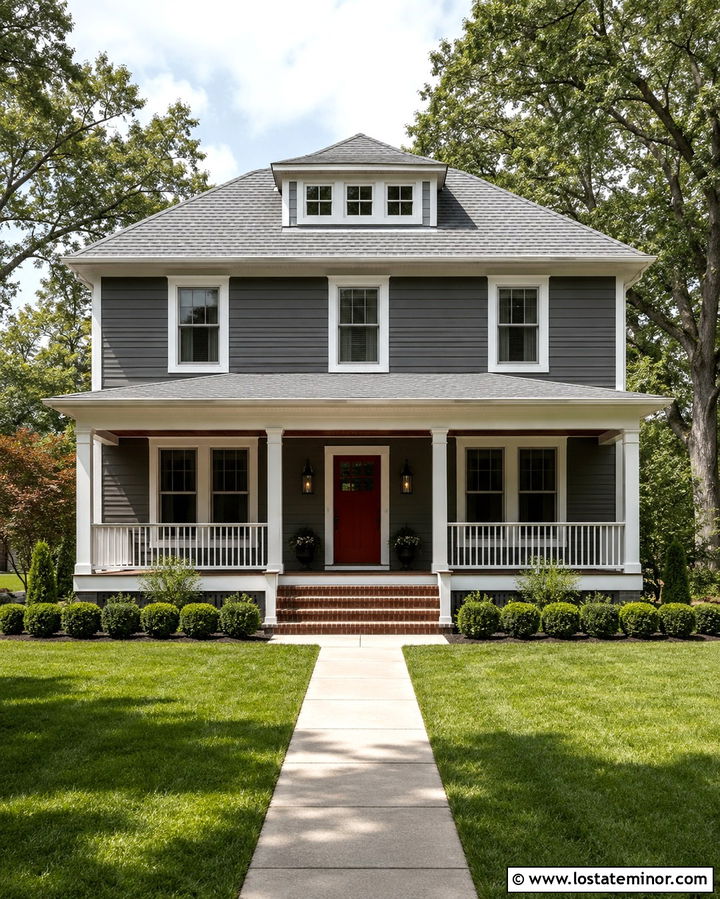 Slate Grey House With Cool Gray Pyramid Roof - 30 Slate Grey House Design With Roof Ideas