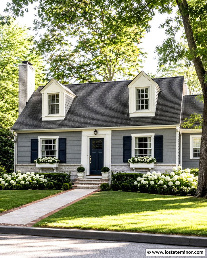 Slate Grey House With Cream Brick Wainscoting - 30 Slate Grey House Design With Wainscoting Ideas