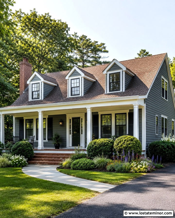 Slate Grey House With Cream Porch Ceiling - 30 Slate Grey House Design With Porch Ceiling Ideas