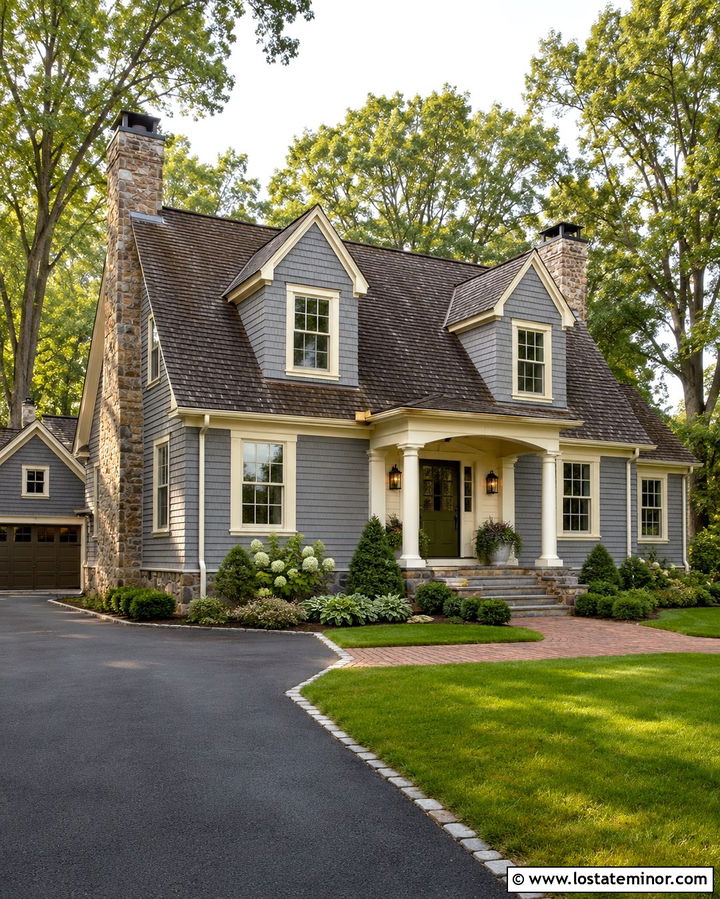 Slate Grey House With Cream Trim - 30 Slate Grey House Design With Dormers Ideas