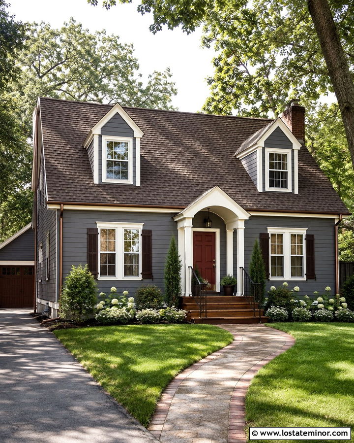 Slate Grey House With Dark Brown Shingle Roof - 30 Slate Grey House Design With Roof Ideas