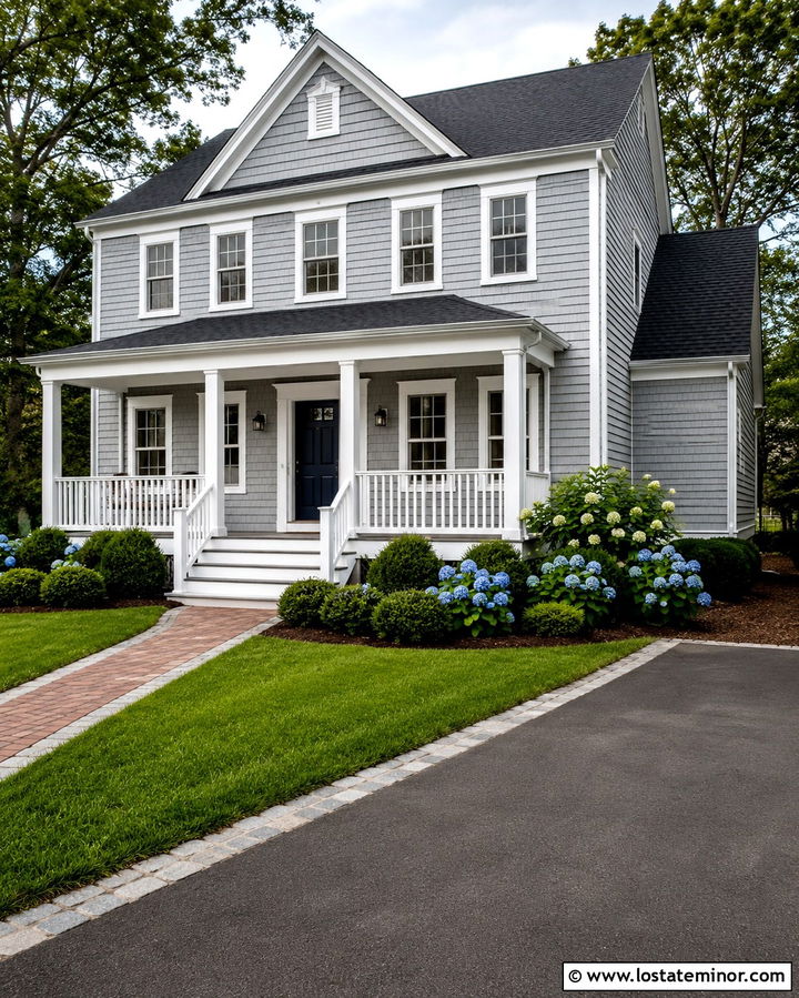 Slate Grey House With Deck And White Trim - 30 Slate Grey House Design With Deck Ideas