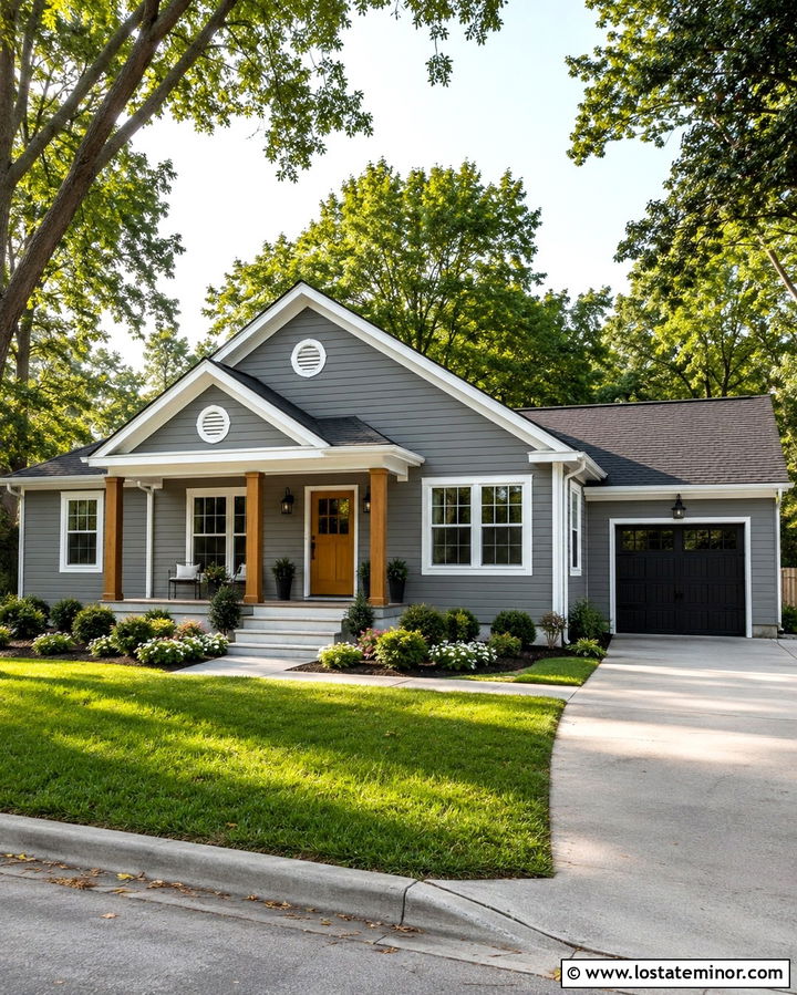 Slate Grey House With Decorative Gable Vents - 30 Slate Grey House Design With Gables Ideas
