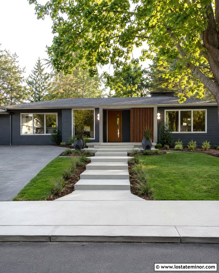 Slate Grey House With Glass Globe Lights - 30 Slate Grey House Design With Light Fixtures Ideas