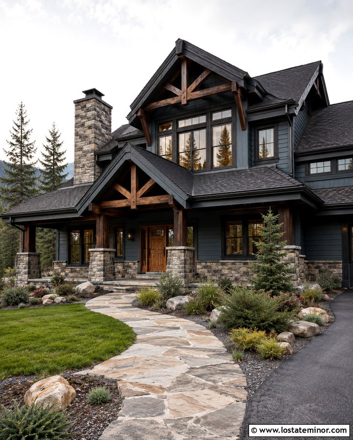 Slate Grey House With Granite Wainscoting - 30 Slate Grey House Design With Wainscoting Ideas