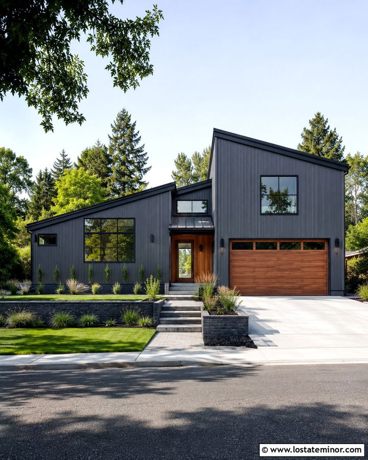 Slate Grey House With Graphite Shed Roof - 30 Slate Grey House Design With Roof Ideas