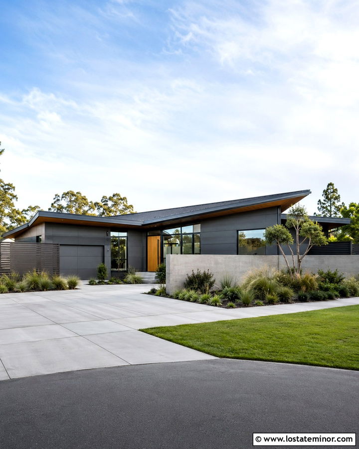 Slate Grey House With Gray Butterfly Roof - 30 Slate Grey House Design With Roof Ideas
