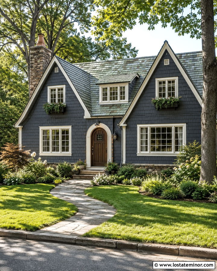 Slate Grey House With Green Slate Roof - 30 Slate Grey House Design With Roof Ideas