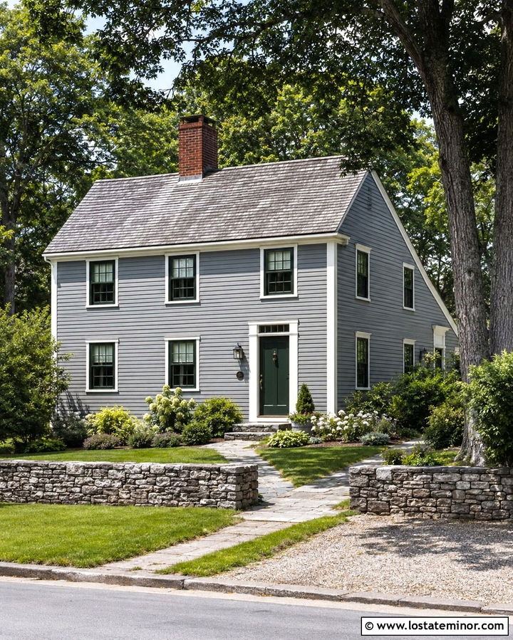 Slate Grey House With Green Window Frames - 30 Slate Grey House Design With Window Frames Ideas