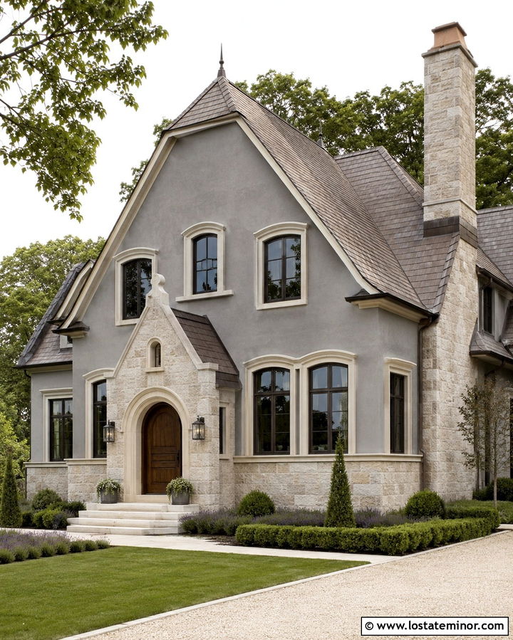 Slate Grey House With Limestone Wainscoting - 30 Slate Grey House Design With Wainscoting Ideas
