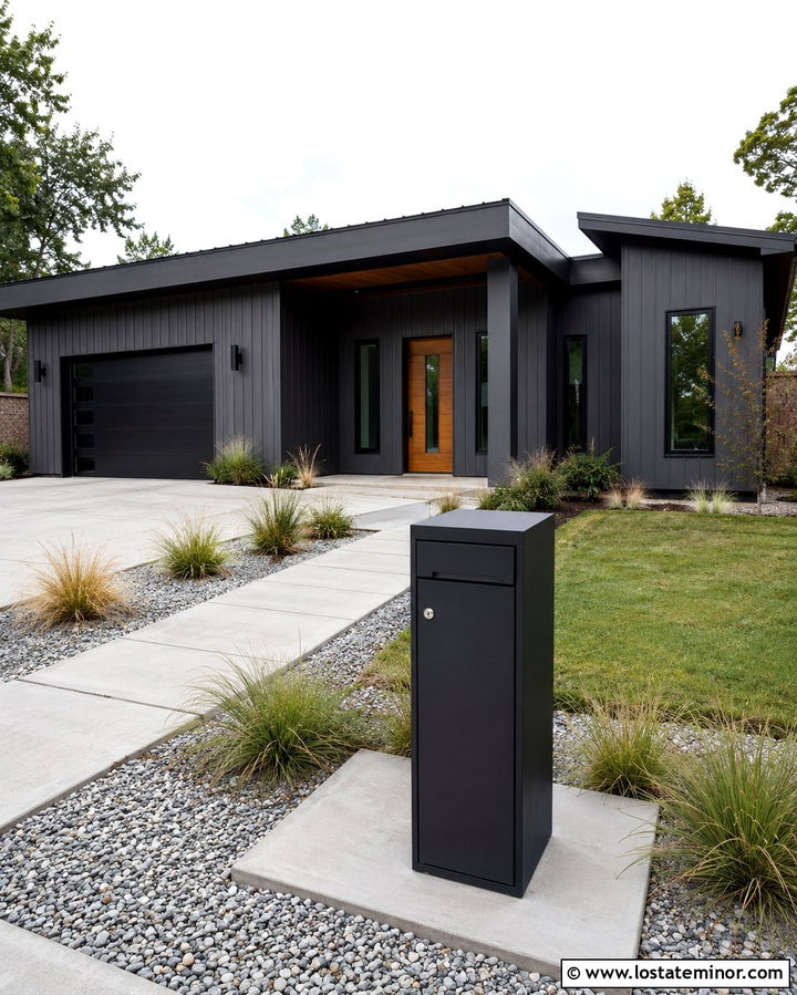 Slate Grey House With Locking Mailbox - 30 Slate Grey House Design With Mailbox Ideas