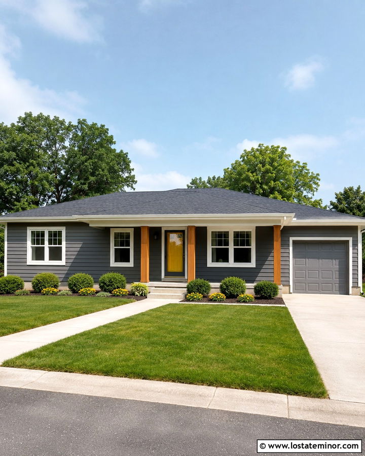 Slate Grey House With Matching Grey Storm Door - 30 Slate Grey House Design With Storm Door Ideas