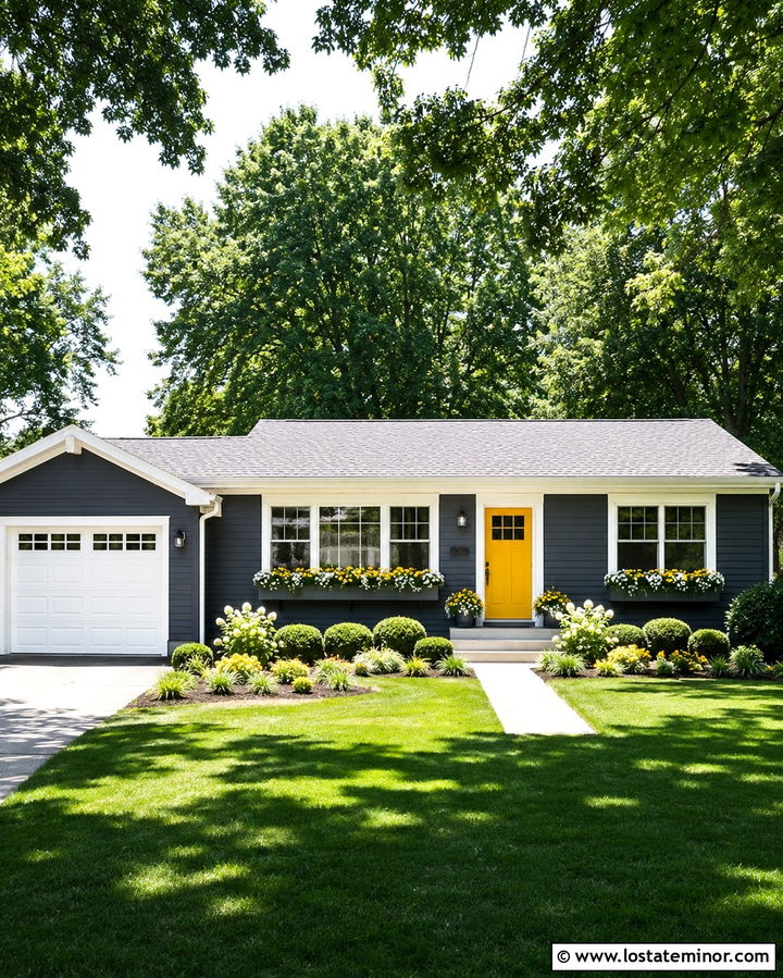 Slate Grey House With Matching Grey Window Boxes - 30 Slate Grey House Design With Window Boxes Ideas