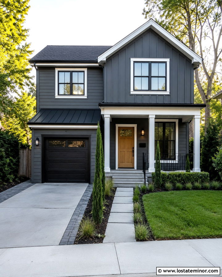 Slate Grey House With Narrow Driveway - 30 Slate Grey House Design With Driveway Ideas