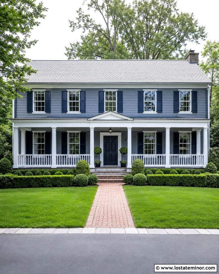 Slate Grey House With Navy Trim - 30 Slate Grey House Design With Trim Ideas