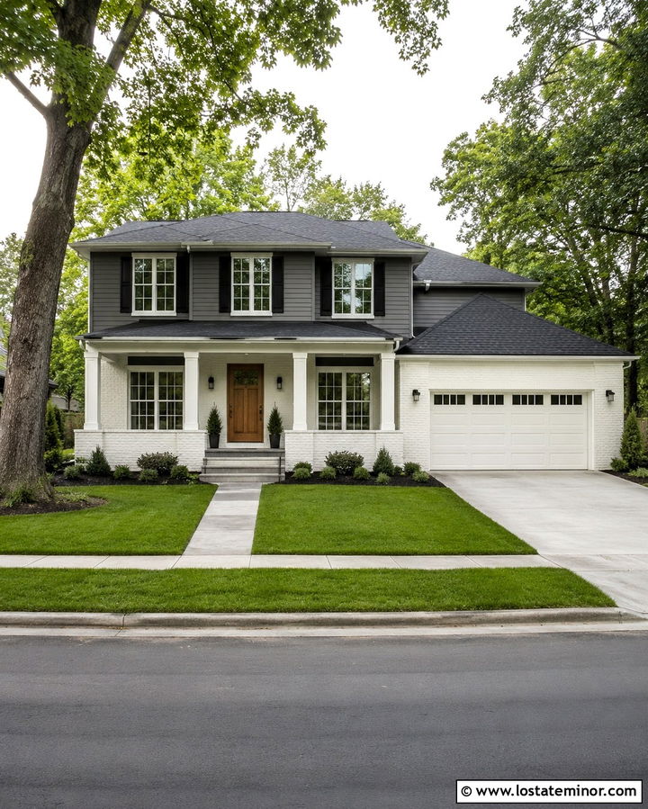 Slate Grey House With Painted Brick Wainscoting - 30 Slate Grey House Design With Wainscoting Ideas